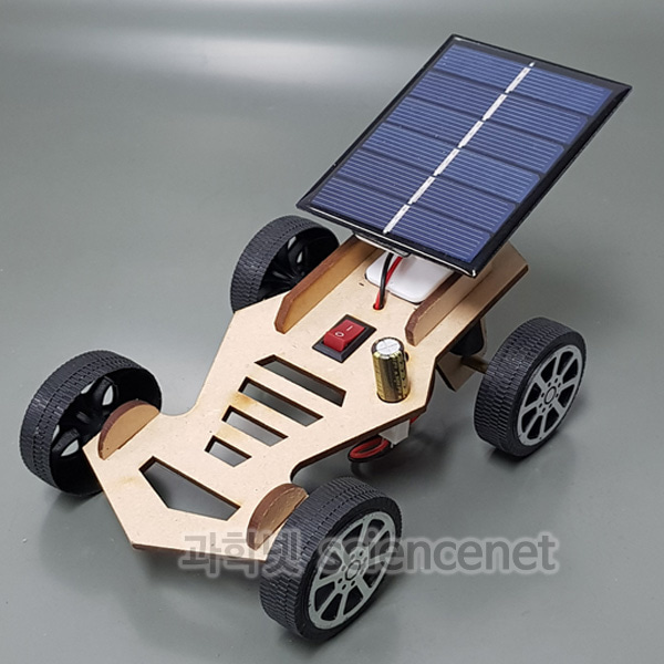 [유비네500] UB 태양광 자동차 A2 (충전식)  /각도조절가능 태양광전지판 충전콘덴서 나무 자동차 만들기